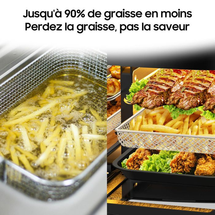 DEWELLING Airfryer Dual Zone 2600W -Air Fryer XXXL 12L avec Fenêtre, 10 en 1